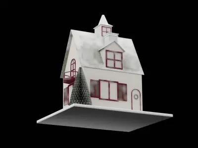Christmas Putz House Low-poly 3D model