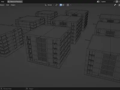 Low Poly Apartment Buildings Pack 2 Low-poly 3D model