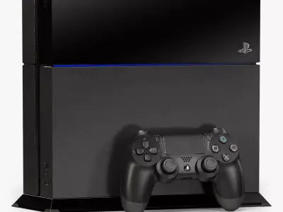 Sony PlayStation 4 with Stand Low-poly 3D model