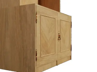 Bookshelf bookcase with doors and drawers 3D model