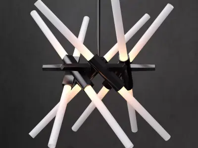 Chandelier Agnes 12 lights BLACK 3D model