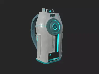 Sci-Fi Backpack 02 - Character Design Fiction Low-poly 3D model