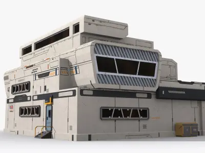 Factory Industrial Sci Fi x8 Low-poly 3D model