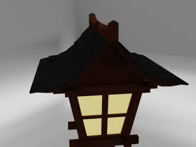 Japanse lantern Low-poly 3D model