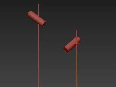 WANDER two floor lamps with copper finish 3D model