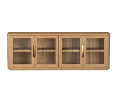 BRETON GLASS 4-DOOR MEDIA CONSOLE 3D model