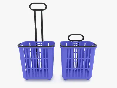 Supermarket Collection two shopping baskets 3D Model Pack