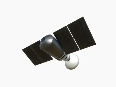 Satellite D05 Steel Blue - SciFi Space Design Low-poly 3D model