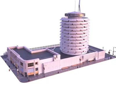 Capitol Records Los Angeles Building Low-Poly PBR Low-poly 3D model