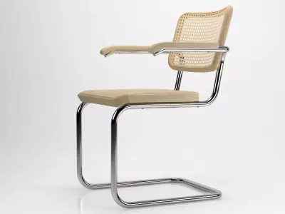 S 64 chair with chrome frame and fabric 3D model