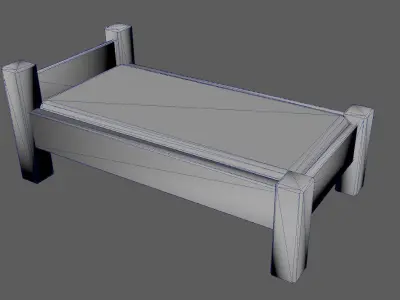 Single Bed Game Asset Free low-poly 3D model