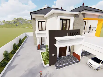 Modern House 02 use at Indonesia 3D model