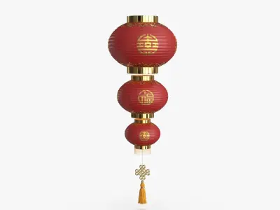 Paper Lantern v2 Low-poly 3D model