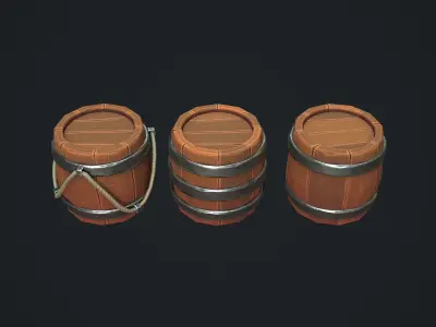 Barrel Stylzied Low-poly 3D model