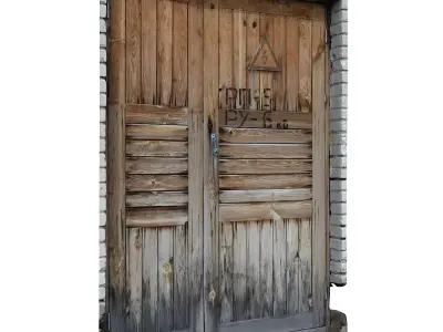 Old door scan 27 Low-poly 3D model