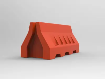 Traffic Barrier Low-poly 3D model 2