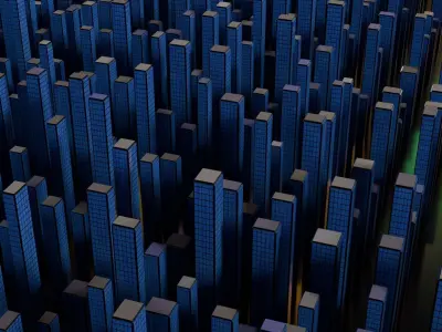 Futuristic Metropolis- A 3D Model Cityscape 3D model