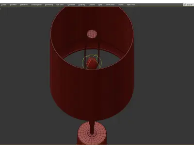 CYLINDER TALL USB TABLE LAMP Low-poly 3D model