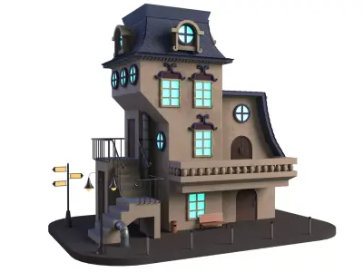 Cartoon House 02 3D model