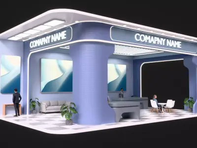 Modern Exhibition Booth for Trade Shows and Events 3D model