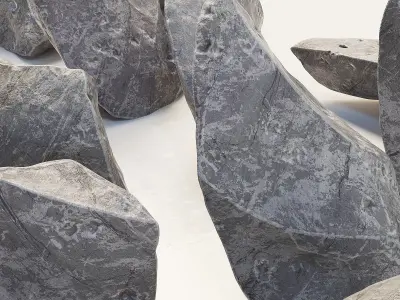 Stone rock river splinter n1a 3D model