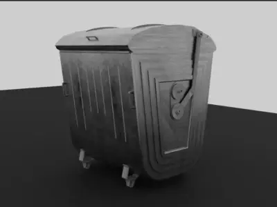 Trash Can PBR Game Ready Low-poly 3D model Low-poly 3D model
