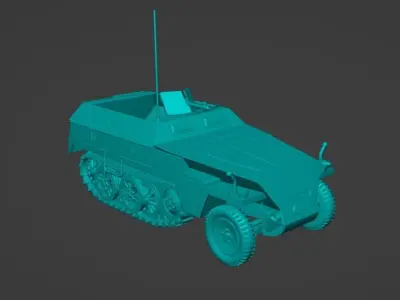 1-32 scale Sd Kfz 250-1 Neu Halftrack Armored Personnel Carrier Free 3D model
