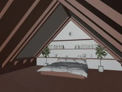 ATTIC BEDROOM - A Frame 3D model