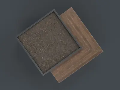Modern Outdoor Bench 114 PBR Game Ready Low-poly 3D model