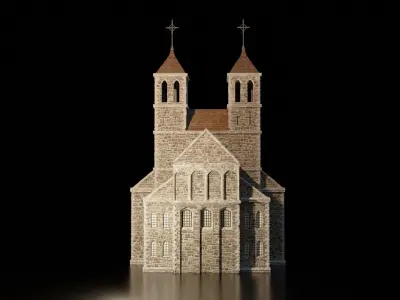 church medieval Low-poly 3D model