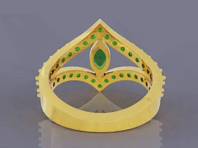 Prong set round and marquise diamonds bypass ring Free 3D print model