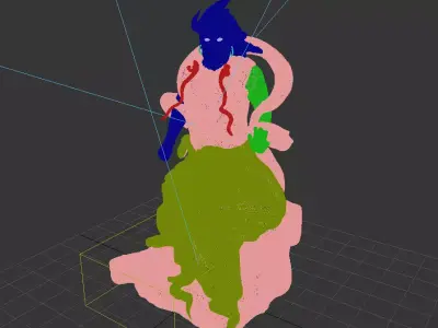 Deity Statue Sculpture02 3D model