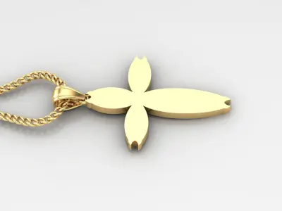 Light Gold 18K Cross Pendant 1CP082 3D print model