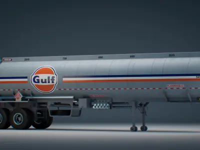 Fruehauf Tanker Semi - Trailer Vintage 3D model