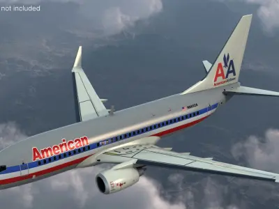  American Airlines Boeing 737-700 with Interior Rigged for Cinema 4D 