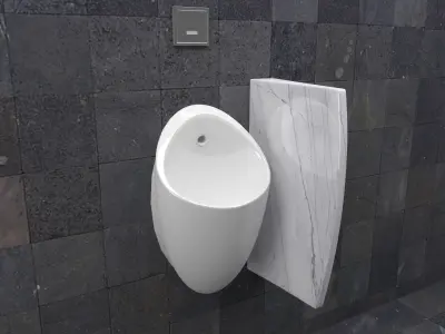 Collection Urinal 1 on wall 3D Model Pack