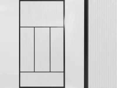 Glass partition door 76 Low-poly 3D model