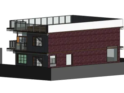 Shop and Residential Plan 3D model