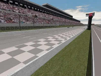 Pocono Raceway Game Ready Low-poly 3D model