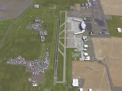 Jinan - Airport - TNA Low-poly 3D model