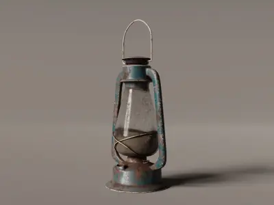 Old West Oil Lamp 3D model