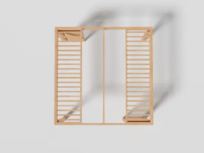 Wooden Garden Pergola 2 Low-poly 3D model