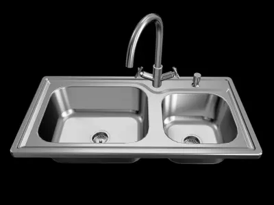 Kitchen Double Sink 3D model