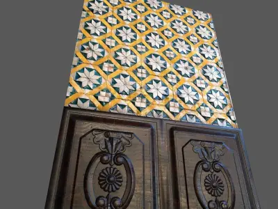 Old Wall Tiles  Low-poly 3D model