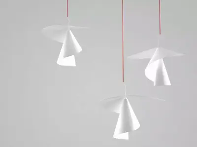 Spiry origami pendant light 3D model