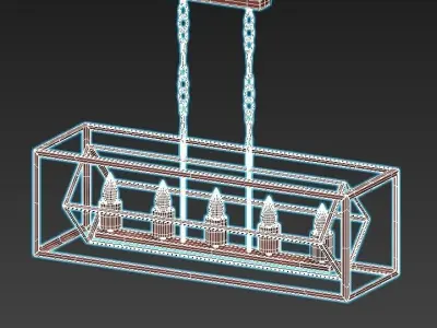 Eurosvet-70122 light fixture with four lights hanging from it 3D model