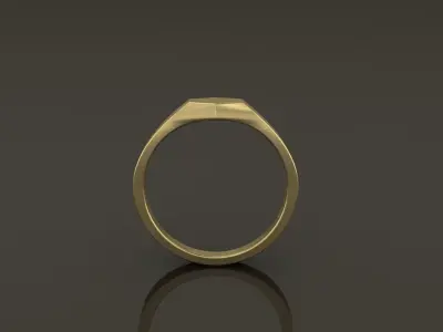 Dainty Thin Signet Ring Hexagon Mix Size 3D print model