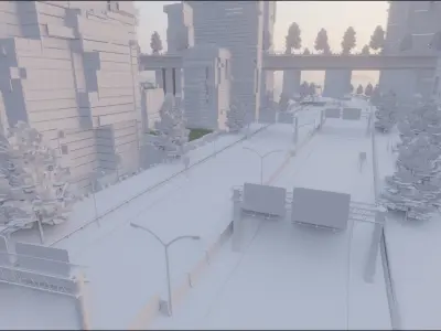 Road Street Highway City Blender Scene  3D model