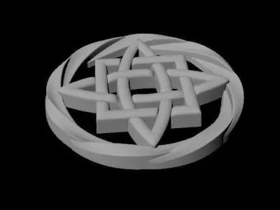rosette celtic knot in shape of star 3D model