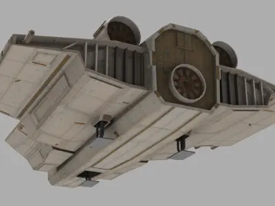 Deep Space Fighter Low-poly 3D model